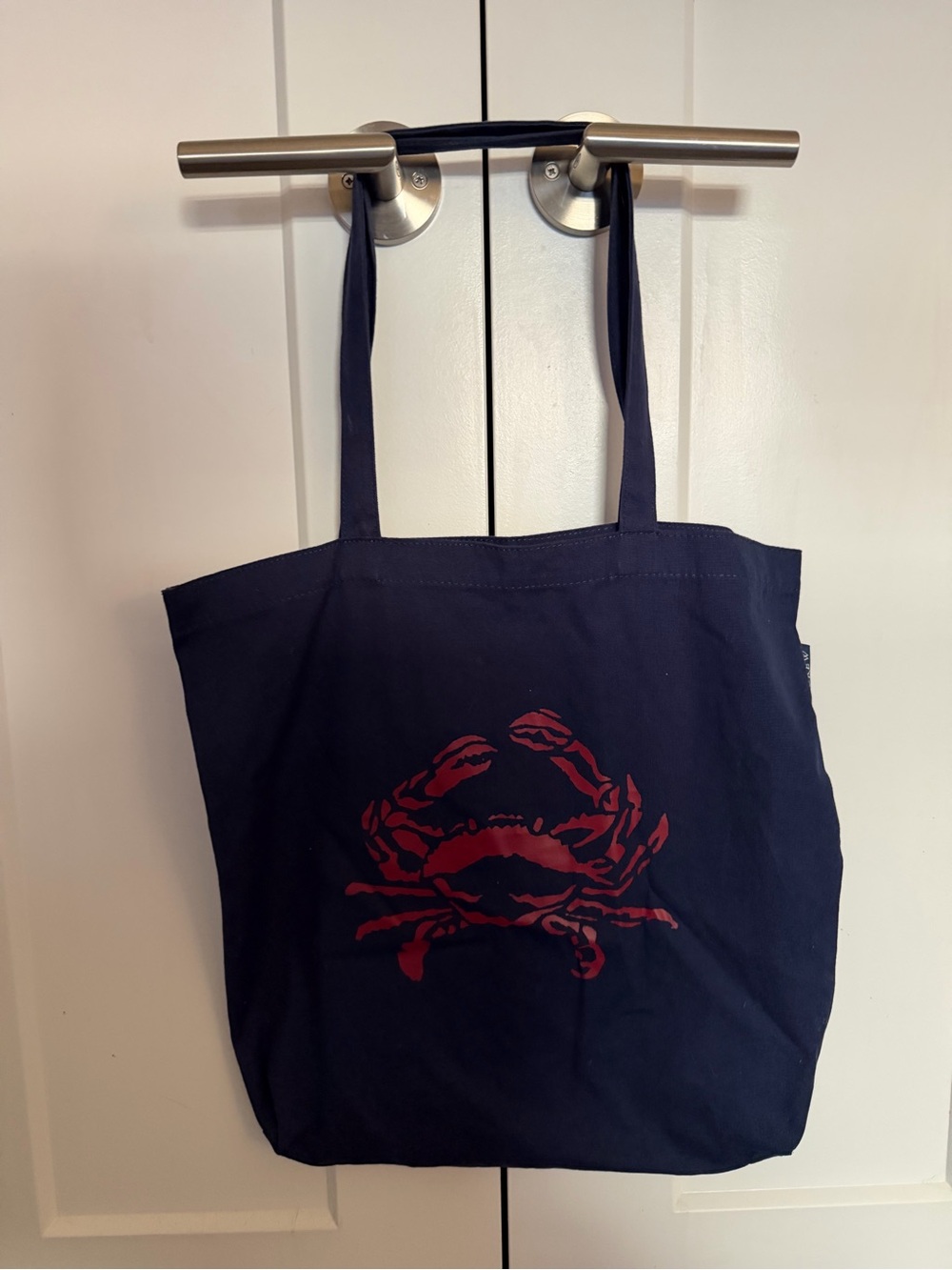 Navy J Crew Lobster Canvas Tote